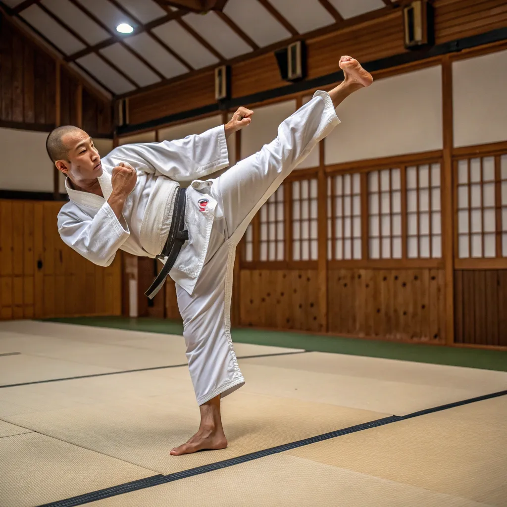 Martial artist in action